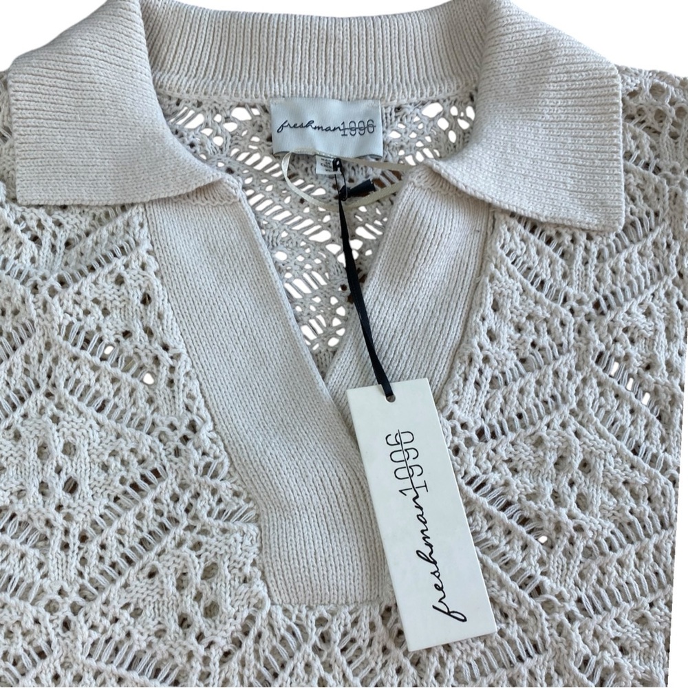 NWT!!  forever 1996 Women’s Crochet Long Sleeve Blouse Sz XS